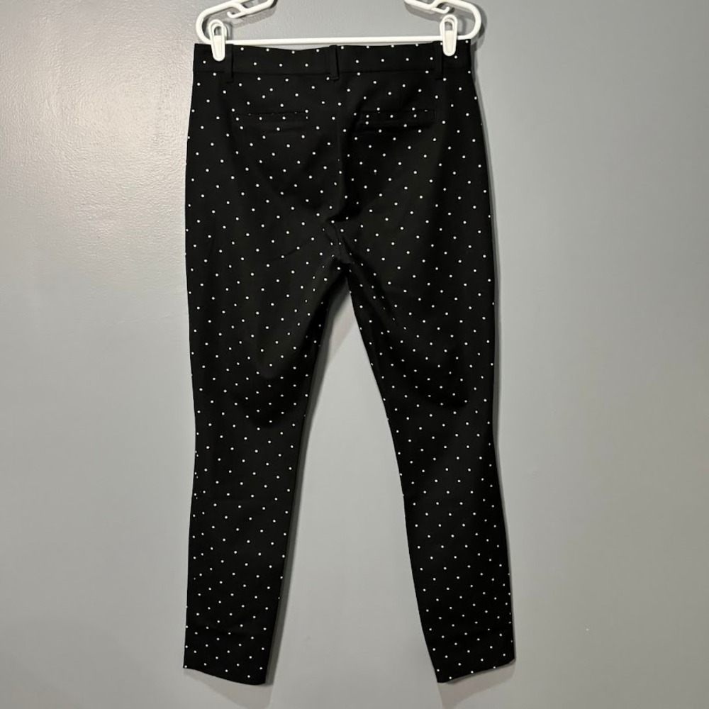 Gap Signature Skinny Ankle Pants Womens 10 Tall Black Polka Dot Stretch Classic - Picture 2 of 8